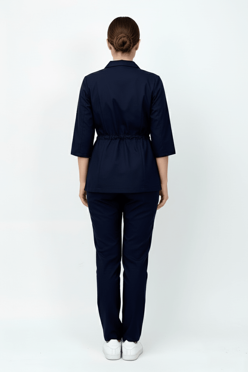 L I S B O N | Lacivert Premium Likralı Ceket Üniforma Takım - Class ÜniformaMedikal Scrubs