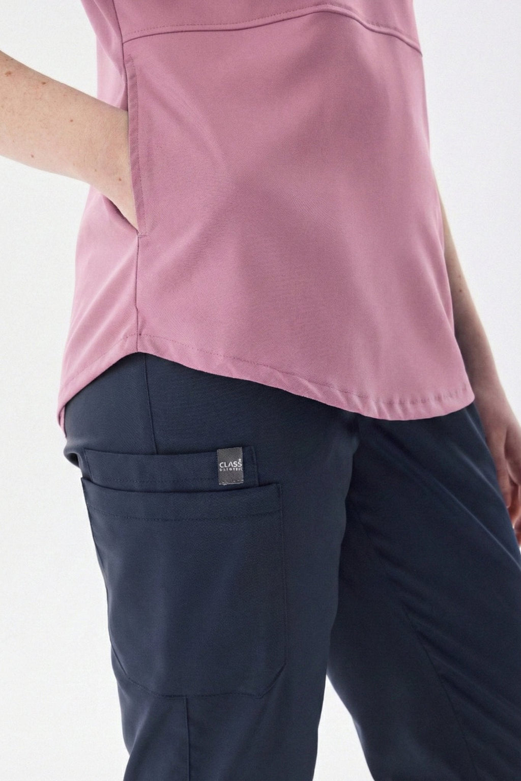N O V A | Pudra Füme Premium Likralı Üniforma Takımı - Class ÜniformaMedikal Scrubs