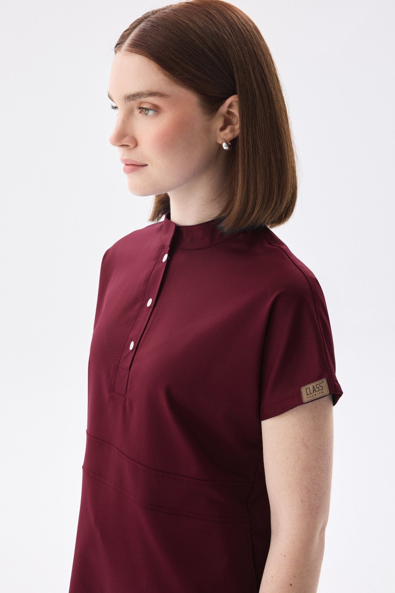 N O V A | Bordo Premium Likralı Üniforma Takımı - Class ÜniformaMedikal Scrubs