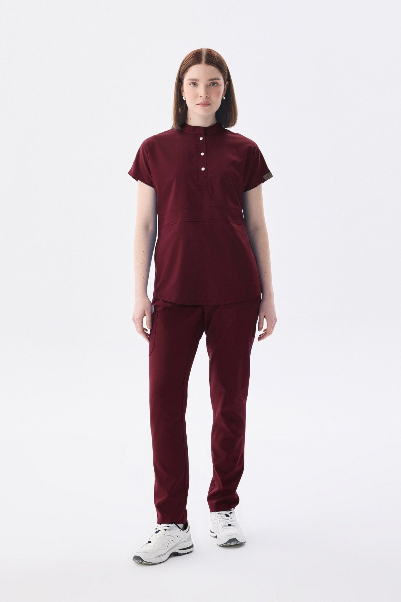 N O V A | Bordo Premium Likralı Üniforma Takımı - Class ÜniformaMedikal Scrubs
