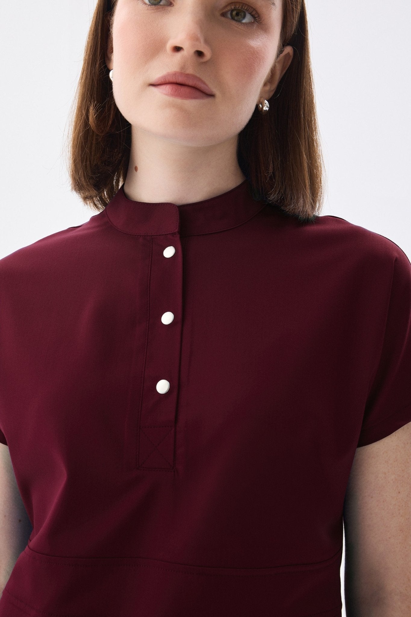 N O V A | Bordo Premium Likralı Üniforma Takımı - Class ÜniformaMedikal Scrubs