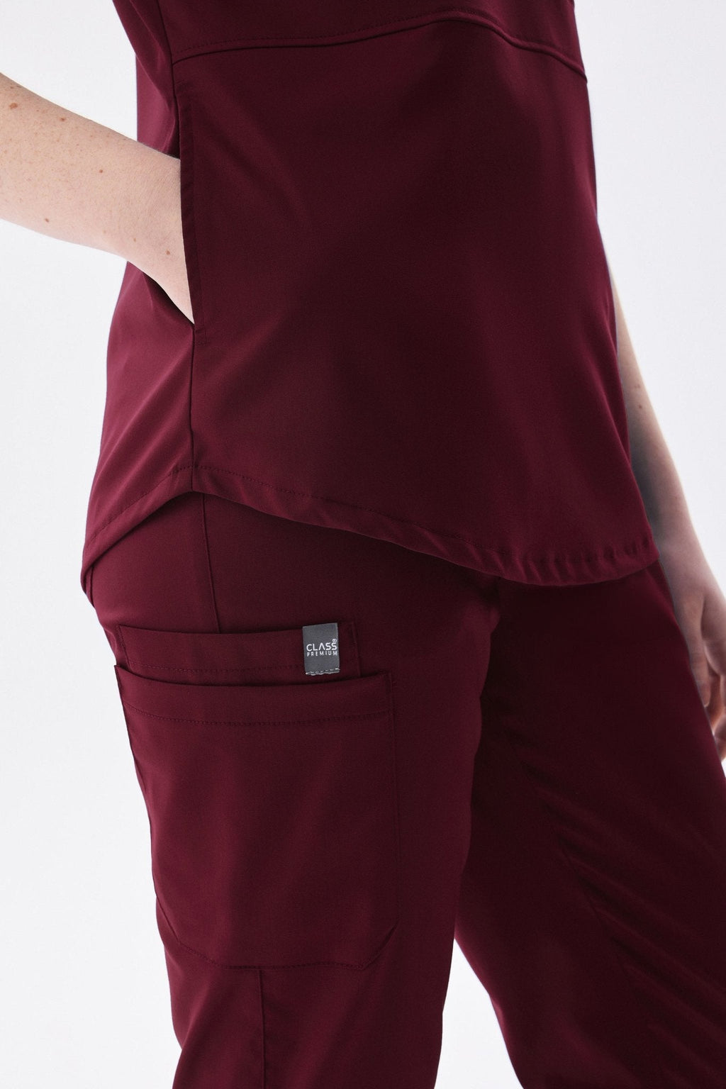 N O V A | Bordo Premium Likralı Üniforma Takımı - Class ÜniformaMedikal Scrubs