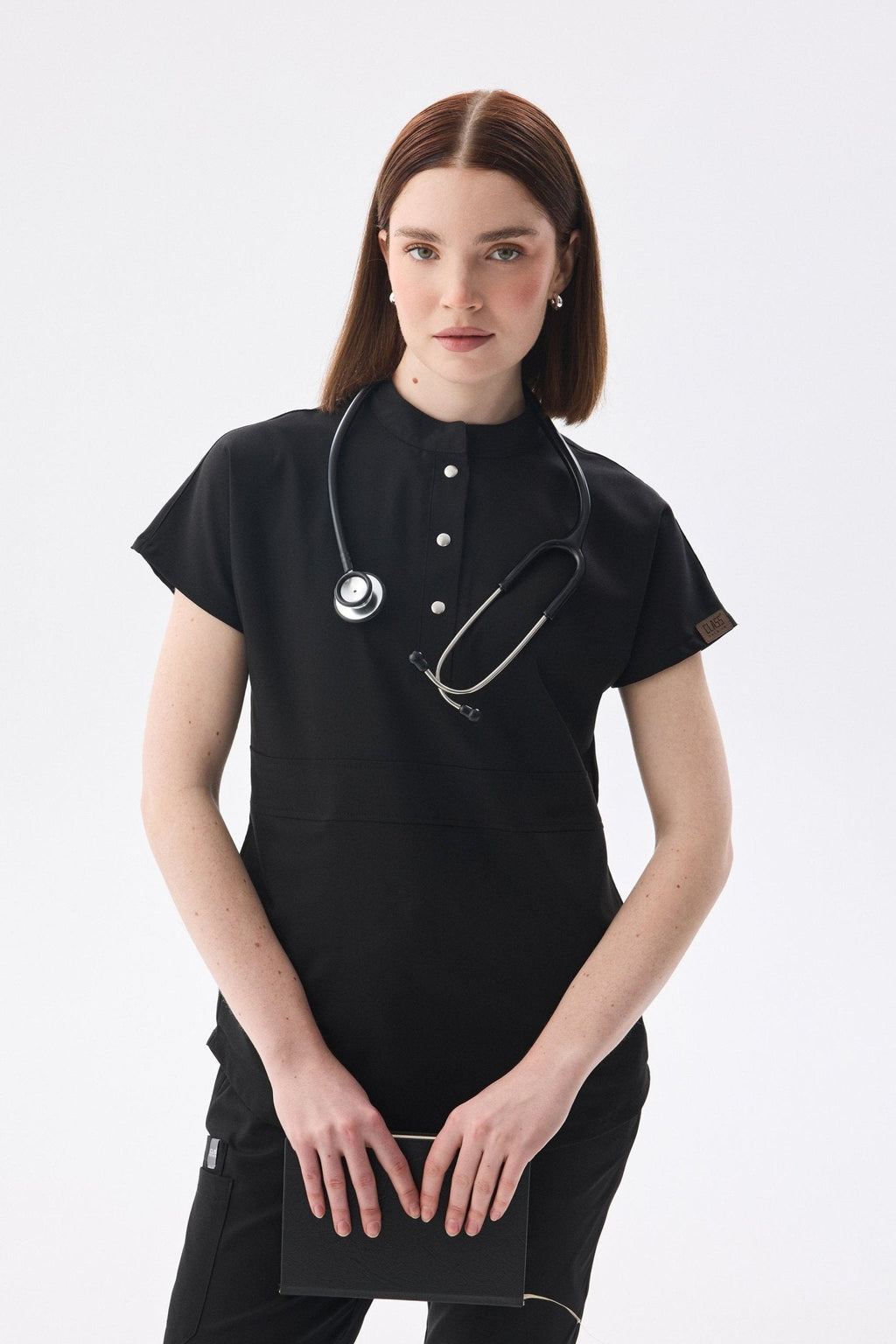 N O V A | Siyah Premium Likralı Üniforma Takımı - Class ÜniformaMedikal Scrubs