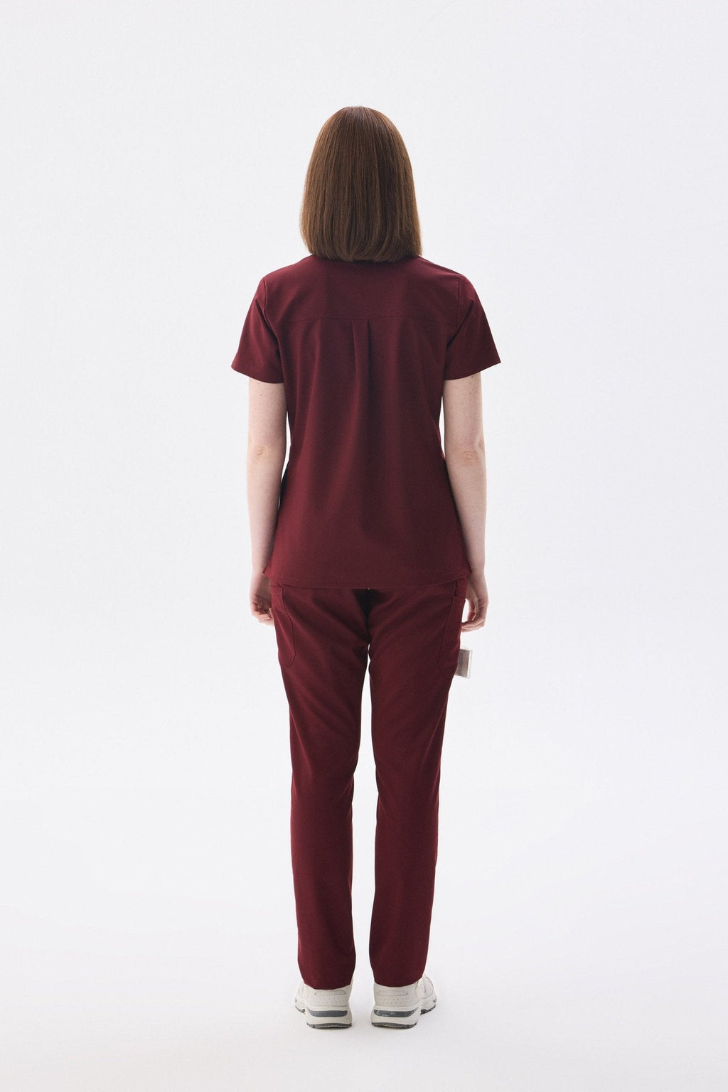 Polo Yaka Bordo Kadın Medikal Üniforma Scrubs - Class ÜniformaMedikal Scrubs