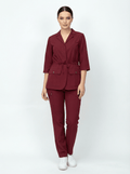 L I S B O N | Bordo Premium Likralı Ceket Üniforma Takım - Class ÜniformaMedikal Scrubs