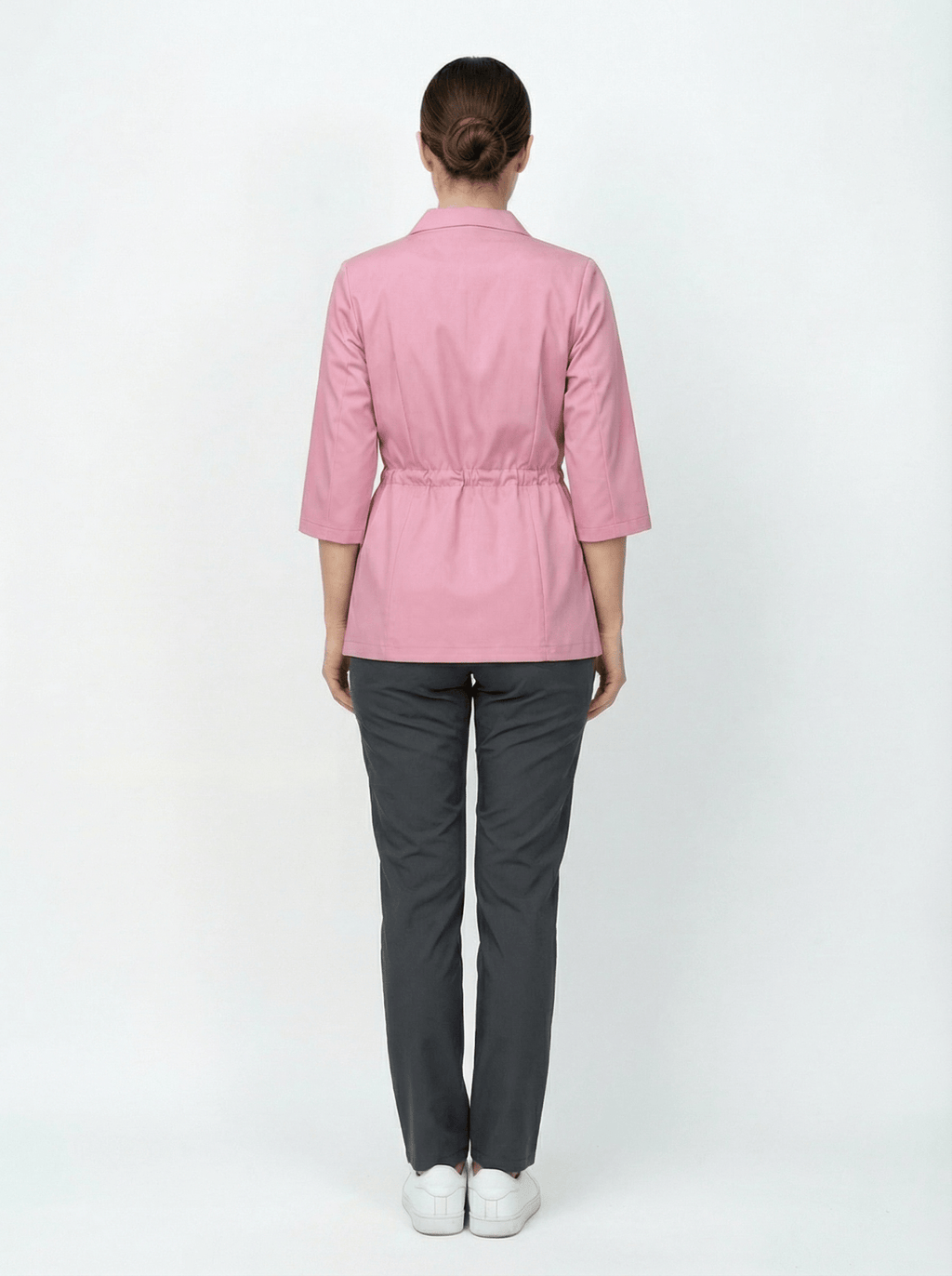 L I S B O N | Pembe & Siyah Premium Likralı Ceket Üniforma Takım - Class ÜniformaMedikal Scrubs