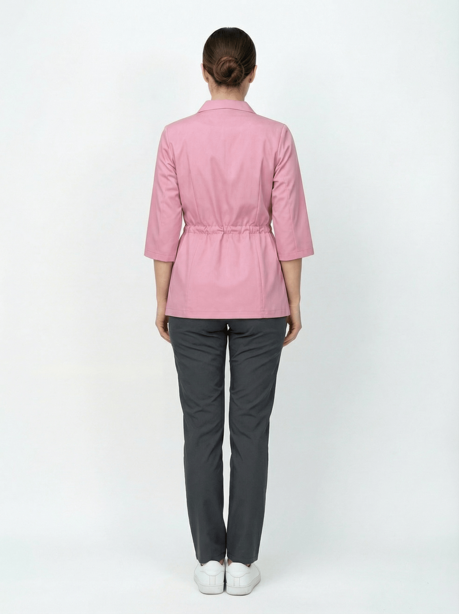 L I S B O N | Pembe & Siyah Premium Likralı Ceket Üniforma Takım - Class ÜniformaMedikal Scrubs