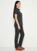 Polo Yaka Antrasit  Kadın Medikal Üniforma Scrubs - Class ÜniformaMedikal Scrubs
