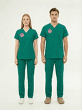 Cerrahi Yeşil Ameliyathane Çalışan Forması Likralı Scrubs Takım (Yeni Yönetmeliğe Uygun - Forsty) - Class ÜniformaMedikal Scrubs