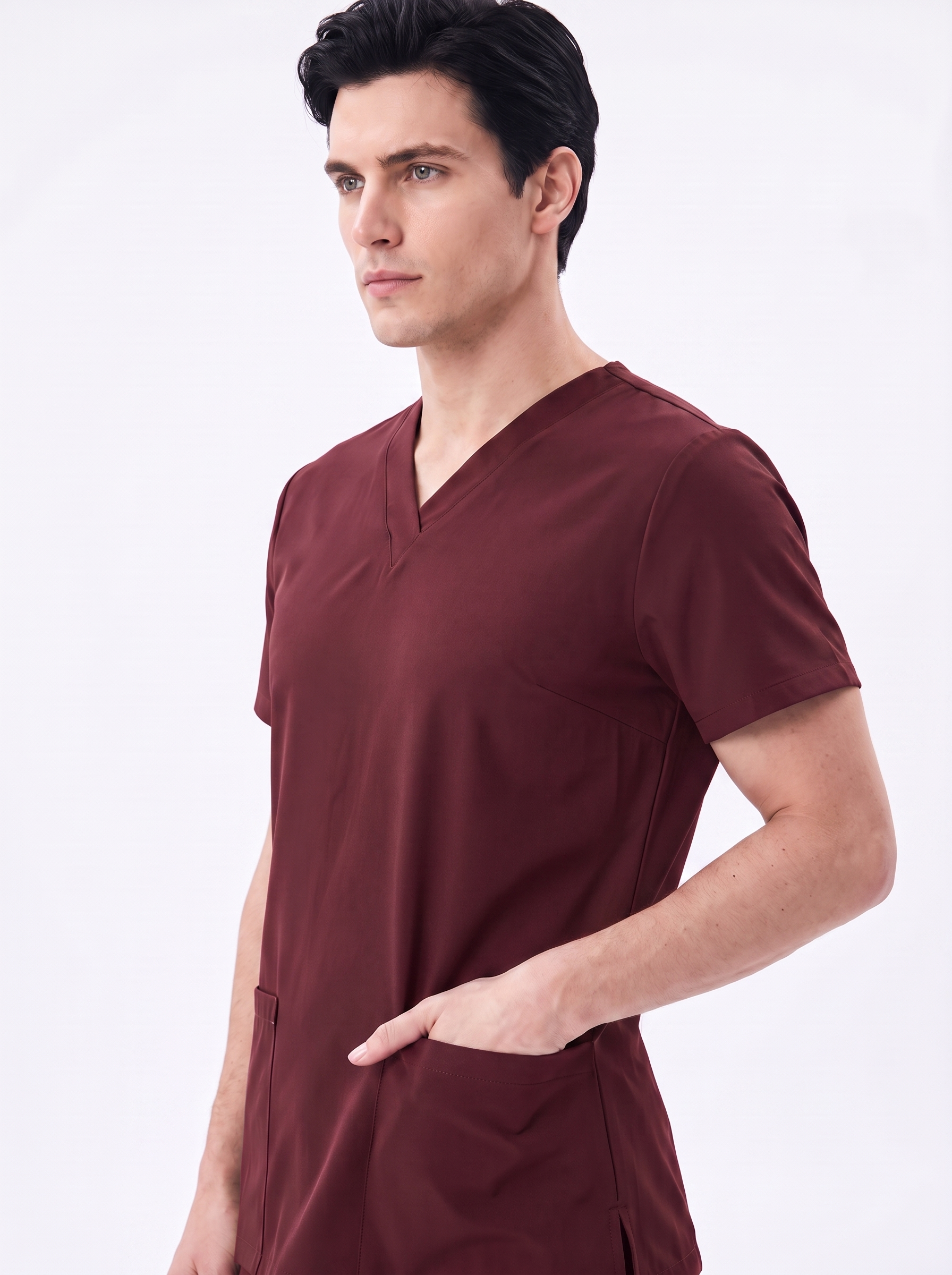 New York - Classic Bordo Erkek Likralı Üniforma Takımı