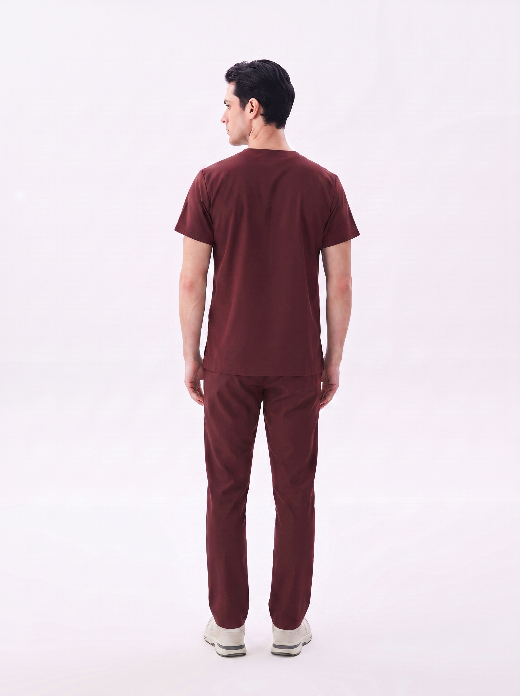New York - Classic Bordo Erkek Likralı Üniforma Takımı