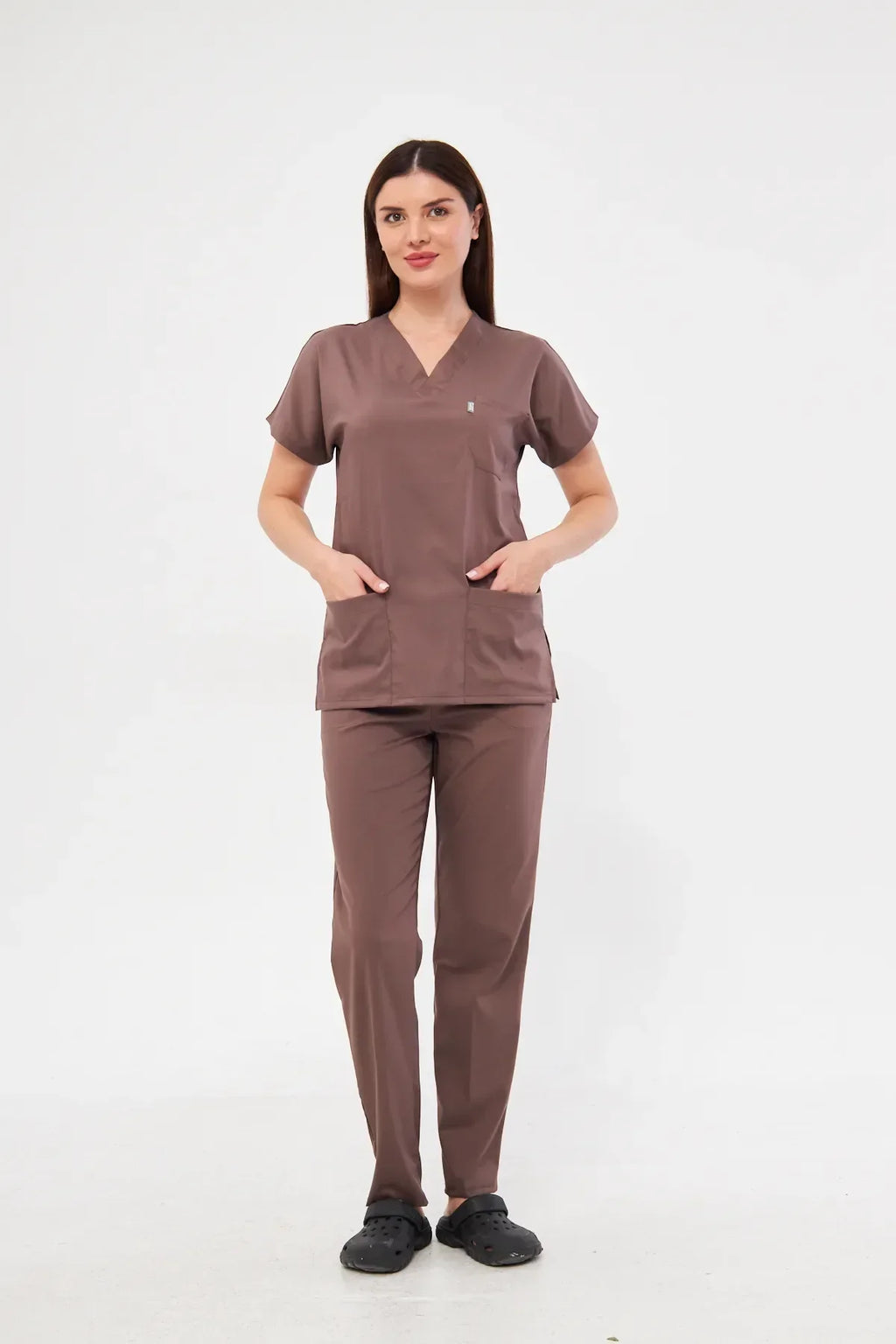 Classic - Kahverengi Unisex Likralı Üniforma Takımı - Class ÜniformaMedikal Scrubs
