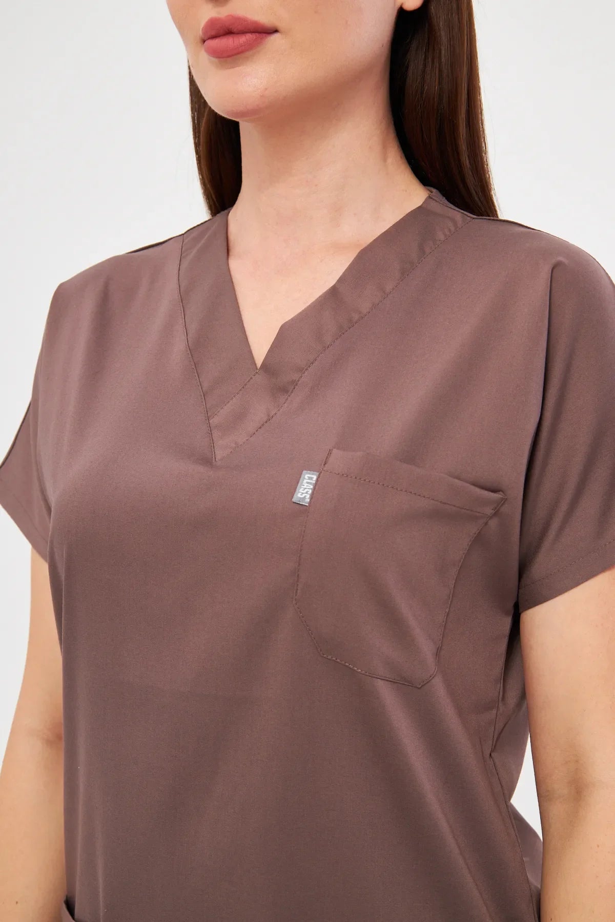 Classic - Kahverengi Unisex Likralı Üniforma Takımı - Class ÜniformaMedikal Scrubs