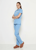 Polo Yaka Bebe Mavisi Kadın Medikal Üniforma Scrubs - Class ÜniformaMedikal Scrubs